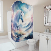 Waterverf Unicorn Douchegordijn (In situ)