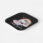 Waterverf Unicorn en Rainbow op maat Papieren Bordje (Gebogen)