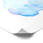 Waterverf Unicorn en regenboog Poster (Hoek)