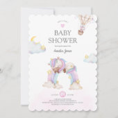 Waterverf Unicorn en Regenboogvisserij Baby shower Kaart (Voorkant)