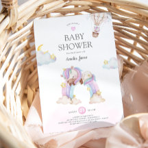 Waterverf Unicorn en Regenboogvisserij Baby shower