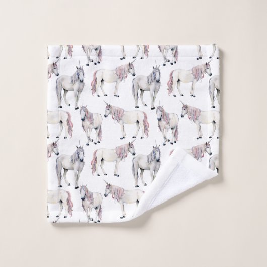 Waterverf Unicorn Fairy Tale Patroon Bad Handdoek (Wasdoekje)