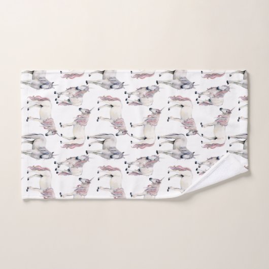 Waterverf Unicorn Fairy Tale Patroon Bad Handdoek (Handdoek)