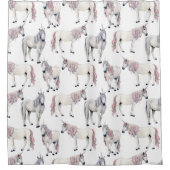 Waterverf Unicorn Fairy Tale Patroon Douchegordijn (Voorkant)