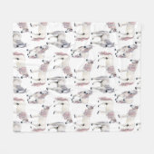 Waterverf Unicorn Fairy Tale Patroon Fleece Deken (Voorkant (Horizontaal))