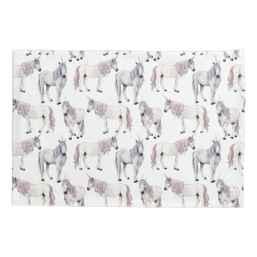 Waterverf Unicorn Fairy Tale Patroon Kussensloop (Achterkant-Links)