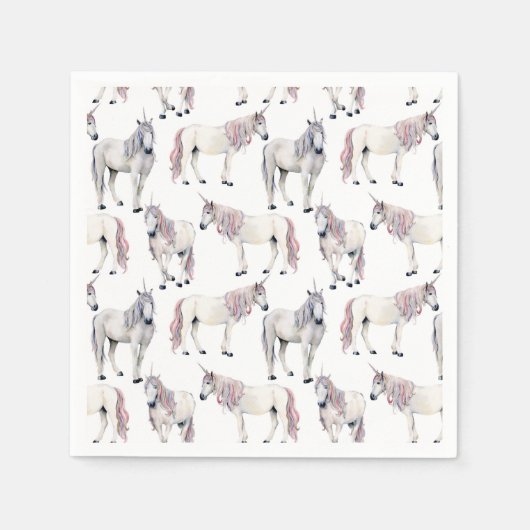 Waterverf Unicorn Fairy Tale Patroon Servet (Voorkant)