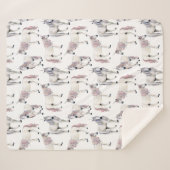 Waterverf Unicorn Fairy Tale Patroon Sherpa Deken (Voorkant (horizontaal))