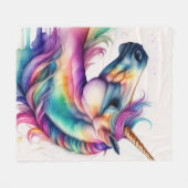 Waterverf Unicorn Fleece Deken (Voorkant (Horizontaal))