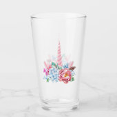 Waterverf Unicorn Floral Crown Glas (Voorkant)