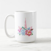 Waterverf Unicorn Floral Crown Koffiemok (Links)