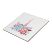 Waterverf Unicorn Floral Crown Tegeltje (Zijkant)