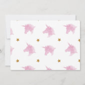 Waterverf Unicorn Magical Day Girl's Birthday Kaart (Achterkant)