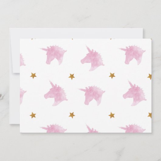 Waterverf Unicorn Magical Day Girl's Birthday Kaart (Achterkant)