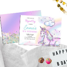 Waterverf Unicorn Magical Day Girl's Birthday