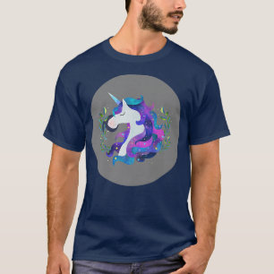 Waterverf Unicorn Magische Unicorns Gray Magic Fai T-shirt
