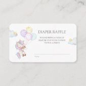 Waterverf Unicorn met Baloons Diaper Raffle E Informatiekaartje (Voorkant)