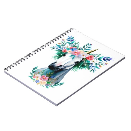 Waterverf Unicorn met kroon Notitieboek (Linkerzijde)