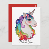 Waterverf Unicorn met regenbooghaar Briefkaart (Voorkant / Achterkant)