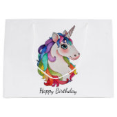 Waterverf Unicorn met regenbooghaar Groot Cadeauzakje (Voorkant)