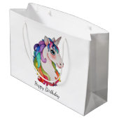 Waterverf Unicorn met regenbooghaar Groot Cadeauzakje (Achterkant Gekanteld)