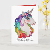 Waterverf Unicorn met regenbooghaar Kaart (Gele Bloem)