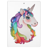 Waterverf Unicorn met regenbooghaar Klembord (Achterkant)
