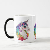 Waterverf Unicorn met regenbooghaar Magische Mok (Links)