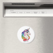 Waterverf Unicorn met regenbooghaar Magneet (Insitu (Vaatwasser))
