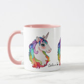 Waterverf Unicorn met regenbooghaar Mok (Links)