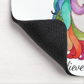 Waterverf Unicorn met regenbooghaar Muismat (Hoek)