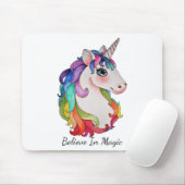 Waterverf Unicorn met regenbooghaar Muismat (Met muis)