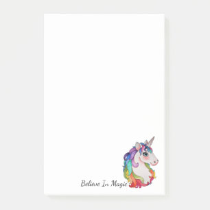 Waterverf Unicorn met regenbooghaar Post-it® Notes