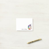Waterverf Unicorn met regenbooghaar Post-it® Notes (Op bureau)