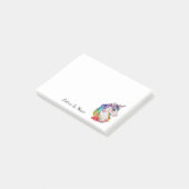 Waterverf Unicorn met regenbooghaar Post-it® Notes (Schuin)