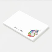 Waterverf Unicorn met regenbooghaar Post-it® Notes (Schuin)