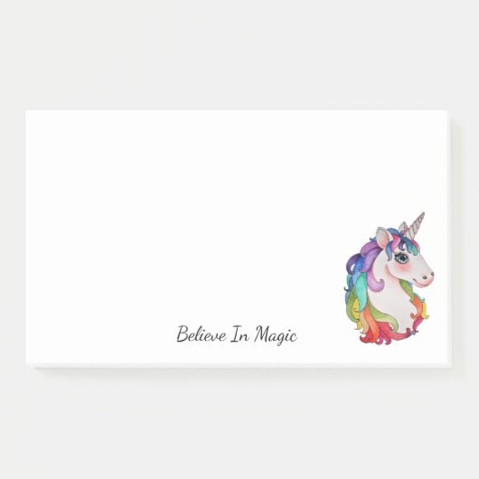 Waterverf Unicorn met regenbooghaar Post-it® Notes (Voorkant)
