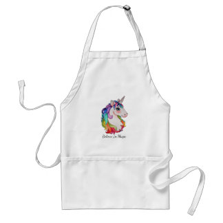 Waterverf Unicorn met regenbooghaar Standaard Schort