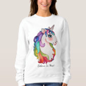 Waterverf Unicorn met regenbooghaar Trui (Voorkant)