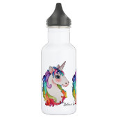 Waterverf Unicorn met regenbooghaar Waterfles (Links)