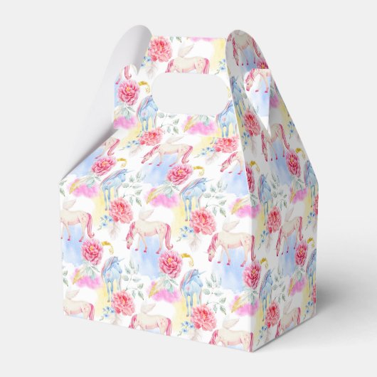 Waterverf Unicorn & Pegasus Patroon Bedankdoosjes (Voorkant Zijde)