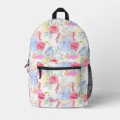 Waterverf Unicorn & Pegasus Patroon Bedrukte Rugzak (Voorkant)