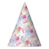 Waterverf Unicorn & Pegasus Patroon Feesthoedjes (Links)