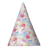 Waterverf Unicorn & Pegasus Patroon Feesthoedjes (Rechts)