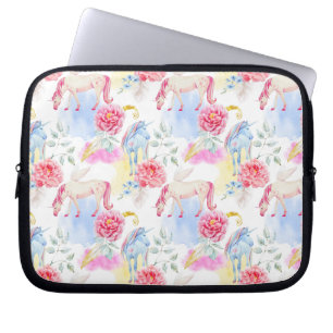 Waterverf Unicorn & Pegasus Patroon Laptop Sleeve