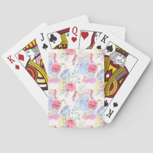 Waterverf Unicorn & Pegasus Patroon Pokerkaarten