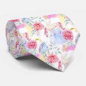 Waterverf Unicorn & Pegasus Patroon Stropdas (Opgerold)