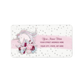  Waterverf Unicorn Pink & Silver Accepten Etiket