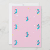 Waterverf Unicorn Rainbow Stars Hearts Birthday Kaart (Achterkant)