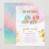 Waterverf Unicorn regenboogkleuren Kaart (Voorkant / Achterkant)